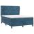 Pat box spring cu saltea, albastru închis, 140x200 cm, catifea GartenMobel Dekor