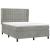 Pat box spring cu saltea, gri deschis, 140x190 cm, catifea GartenMobel Dekor