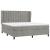 Pat box spring cu saltea, gri deschis, 160x200 cm, catifea GartenMobel Dekor