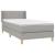 Pat box spring cu saltea, gri deschis, 90x200 cm, textil GartenMobel Dekor