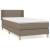 Pat box spring cu saltea, gri taupe, 90x200 cm, textil GartenMobel Dekor