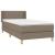 Pat box spring cu saltea, gri taupe, 90x200 cm, textil GartenMobel Dekor