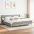 Pat box spring cu saltea, gri deschis, 200x200 cm, textil GartenMobel Dekor