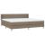 Pat box spring cu saltea, gri taupe, 200x200 cm, textil GartenMobel Dekor