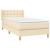 Pat box spring cu saltea, crem, 80x200 cm, textil GartenMobel Dekor