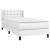 Pat box spring cu saltea, alb, 80x200 cm, piele ecologică GartenMobel Dekor