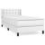 Pat box spring cu saltea, alb, 90x200 cm, piele ecologică GartenMobel Dekor