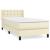 Pat box spring cu saltea, crem, 100x200 cm, piele ecologică GartenMobel Dekor