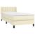 Pat box spring cu saltea, crem, 100x200 cm, piele ecologică GartenMobel Dekor