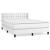 Pat box spring cu saltea, alb, 140x200 cm, piele ecologică GartenMobel Dekor