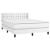 Pat box spring cu saltea, alb, 140x200 cm, piele ecologică GartenMobel Dekor