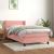 Pat box spring cu saltea, roz, 80x200 cm, catifea GartenMobel Dekor