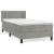 Pat box spring cu saltea, gri deschis, 90x190 cm, catifea GartenMobel Dekor