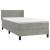 Pat box spring cu saltea, gri deschis, 90x190 cm, catifea GartenMobel Dekor