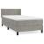 Pat box spring cu saltea, gri deschis, 90x200 cm, catifea GartenMobel Dekor