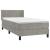Pat box spring cu saltea, gri deschis, 90x200 cm, catifea GartenMobel Dekor