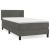 Pat box spring cu saltea, gri închis, 100x200 cm, catifea GartenMobel Dekor