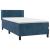 Pat box spring cu saltea, albastru închis, 100x200 cm, catifea GartenMobel Dekor