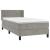 Pat box spring cu saltea, gri deschis, 90x200 cm, catifea GartenMobel Dekor