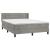 Pat box spring cu saltea, gri deschis, 140x200 cm, catifea GartenMobel Dekor