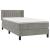 Pat box spring cu saltea, gri deschis, 90x190 cm, catifea GartenMobel Dekor
