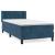 Pat box spring cu saltea, albastru închis, 90x190 cm, catifea GartenMobel Dekor