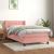 Pat box spring cu saltea, roz, 90x200 cm, catifea GartenMobel Dekor