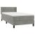Pat box spring cu saltea, gri deschis, 100x200 cm, catifea GartenMobel Dekor