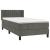 Pat box spring cu saltea, gri închis, 100x200 cm, catifea GartenMobel Dekor