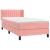 Pat box spring cu saltea, roz, 100x200 cm, catifea GartenMobel Dekor