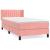 Pat box spring cu saltea, roz, 100x200 cm, catifea GartenMobel Dekor