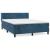 Pat box spring cu saltea, albastru închis, 140x190 cm, catifea GartenMobel Dekor