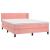 Pat box spring cu saltea, roz, 140x190 cm, catifea GartenMobel Dekor