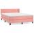 Pat box spring cu saltea, roz, 140x190 cm, catifea GartenMobel Dekor