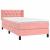 Pat box spring cu saltea, roz, 80x200 cm, catifea GartenMobel Dekor