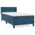 Pat box spring cu saltea, albastru închis, 90x200 cm, catifea GartenMobel Dekor