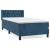 Pat box spring cu saltea, albastru închis, 100x200 cm, catifea GartenMobel Dekor