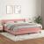 Pat box spring cu saltea, roz, 180x200 cm, catifea GartenMobel Dekor