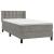 Pat box spring cu saltea, gri deschis, 90x200 cm, catifea GartenMobel Dekor