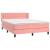 Pat box spring cu saltea, roz, 140x190 cm, catifea GartenMobel Dekor