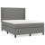 Pat box spring cu saltea, gri închis, 140x200 cm, textil GartenMobel Dekor