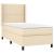 Pat box spring cu saltea, crem, 90x190 cm, textil GartenMobel Dekor