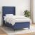 Pat box spring cu saltea, albastru, 90x190 cm, textil GartenMobel Dekor