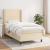 Pat box spring cu saltea, crem, 90x200 cm, textil GartenMobel Dekor