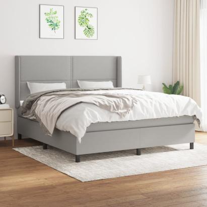 Pat continental, gri deschis, 180x200 cm, material textil GartenMobel Dekor