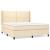 Pat continental cu saltea, crem, 180x200 cm, textil GartenMobel Dekor