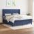 Pat box spring cu saltea, albastru, 180x200 cm, material textil GartenMobel Dekor