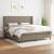 Pat box spring cu saltea, gri taupe, 200x200 cm, textil GartenMobel Dekor