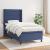 Pat box spring cu saltea, albastru, 80x200 cm, textil GartenMobel Dekor