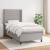 Pat box spring cu saltea, gri deschis, 90x200 cm, textil GartenMobel Dekor
